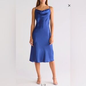 BEBE - Satin Cowl Neck Midi Dress XS